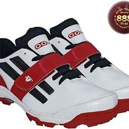 Pace White/Red Cricket Shoes Size-6 with TR-888-R Cricket Leather Ball Alum Tanned Red-image-32