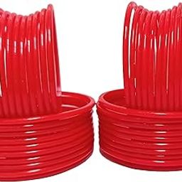 Plain Glass Bangle Set for Women & Girl, Traditional Designer Jewelry, Red Green Yellow Black And Maroon Glass Bangles kaanch kadas for Women (40 bangles)-image-17