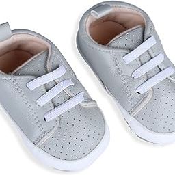 BabyMoo Dotted -Grey Breathable Lace-Up Antiskid Vegan Leather Sneakers - Soft-Sole Shoes for Infants and Toddlers, Perfect Booties for Baby Boys and Girls-6-9 Months-image-82