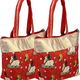 Unisex Hand Purse|Traditional Mini Hand Bag|Silk Wallet Hand Bag|Shagun Hand Purse|Woman Tote Hand Bag|Gifts Hand Bag|Cow-Small Hand Purse|Pack of 2|Red-image-60