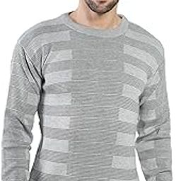 Men's Round Neck Full Sleeve Woolen Pullover Winter Sweaters for Gents (OSWAL LINE Sweater/L/Silver Grey)-image-113