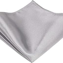 Men’s Silver Color Pocket Square Handkerchief Small Size Satin Fabric-image-40