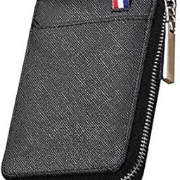 Imported 9 Slot Vertical Leather Credit/Debit Zipper Card Holder Money Wallet Zipper Coin Purse for Men & Women. (Black)-picture-44