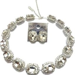 ISO GOODS Necklace Set with Earrings for Women | Stylish Jewellery for Party, Wedding and Festive Occasions (White)-image-52