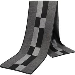 Fashions Black and Grey Pattern Cashmere Mufflers Cum Scarves Cum Stoles Woolen Men and Women Casual Scarf Soft And Warm-image-36