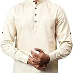 yugnik Men's Slim Fit Full Sleeve Cotton Short Kurta-picture-6