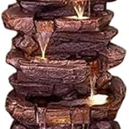 Holiness Craft Rock Fountain Stunning Outdoor Water Feature for Gardens & Patios Weather Resistant for Living Room Home Decor Deck Porch with LED Lights Water Pump-image-14
