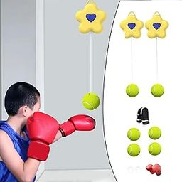 ATORSE® Boxing Reflex Ball Reaction Target with Gloves Reflex Punching Ball for Home-image-82