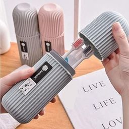 SHOPPOFOBIX Toothbrush Holder-Capsule Shape Travel Toothbrush Case Holder Portable Toothbrush Storage Plastic Toothbrush Holder,Multi-coloure (2)-image-12