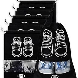 CRAE Shoes Bag for Travel & Storage Organizer for Men & Women | Travel Accessories | Shoe Organizer | Shoe Cover for Travel Essentials (Black,Pack of 6)-image-63