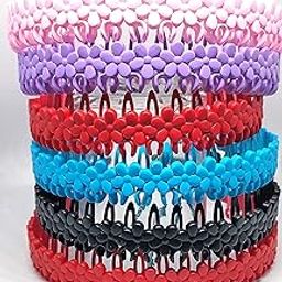 Plastic Flower Design Comb Hair Band/Head Band for Girls & Women's for Daily Usage (Pack of 6)-3