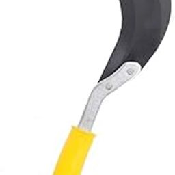 Khurpi Garden Weeding Hook with Curved Blade, 30 cm Length, Yellow Fibre Handle, Traditional Hand Tool for Grass and Weed Removal-86