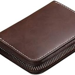 Classic 9 Slots Leather Credit Debit ATM Card Holder Case Wallet for Men & Women (10.5 x 7 x 2 cm)-Dark Brown-26