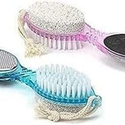 Manicure Pedicure brush for hands and feet nails pedicure hand cleaning nail n kit with 4 in one foot file set tool women (PACK OF 2)-picture-18