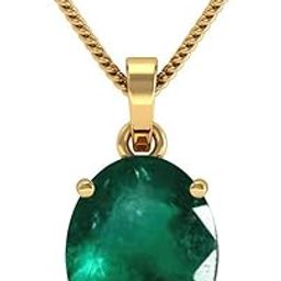 Emerald Gemstone Pendant Panna Locket for Men and Women, (Green, 9.25 Ratti)-image-46