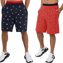 Men's Casual Cotton All Season Printed Regular Shorts, Workout Shorts, Elastic Waist Running Shorts with Pockets Pack of 2-picture-12