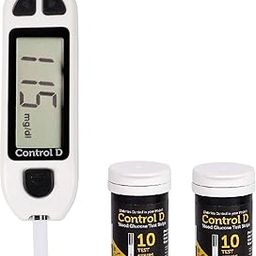 Control D Blood Glucose Monitor (Pack of 20 Strips, White)-47
