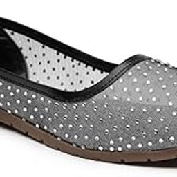 Women's Mesh Slip-On Bellies with Soft Foam Cushioning,Formal and Casual Wear, Round Toe, Sizes-4X8-image-26