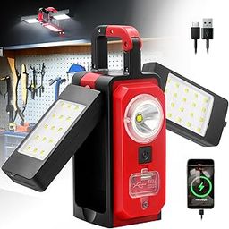 SYLSTAR Rechargeable Work Light, 3000 Lumen LED Work Lights with Magnets, Multifunctional Waterproof and Portable LED Flood Light with Powerbank for Workshop, Garage, Camping or Home Emergency-picture-51