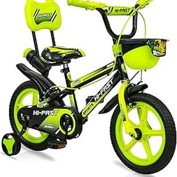 HI-FAST 14 inch Sports Kids Cycle for Boys & Girls 3 to 5 Years with Training Wheels (95% Assembled) (Green)-picture-11