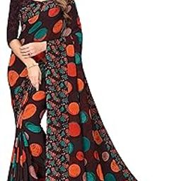 AARIKAA SYNCOT Women's Fancy Georgette Floral Printed Saree_25-picture-41