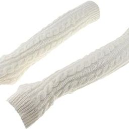 Women Winter Knit Long Fingerless Gloves Thumbhole Arm Warmer Mittens White|Clothing Shoes & Accessories | Gloves & Mittens|1 Pair Of Long Arm Warmer-image-50