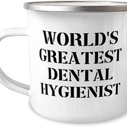 Nice Dental hygienist Gifts, World's Greatest Dental Hygienist, Brilliant 12oz Camper Mug For Colleagues From Coworkers, Toothbrush, Toothpaste, Dental floss, Mouthwash, Teeth whitening-image-50