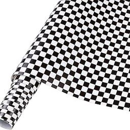 HTVSTD Black Checkered Permanent Vinyl Roll - 3.7 x 2.4m Racing Falg Sticky Vinyl Mugs Self-Adhesive Vinyl for Decors Compatible with Cricut/Silhoutte Cameo-image-31