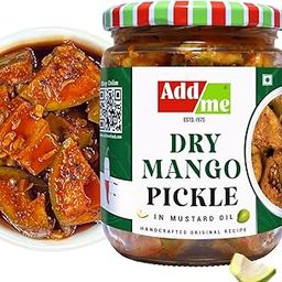 Add Me Dry Mango Pickle 500gm in very Home Made less mustard oil Aam ka Sukha Achar village style 500 g Classic indian recipe glass Pack-image-55