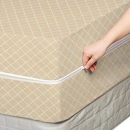NHD Home Premium Cotton Mattress Cover/Protector with Zipper Chain|Provides All Around Protection with 360° Encasing |Queen- 60 x 78 inches (5 x 6 ft) - Pack of 1 - Beige-picture-30