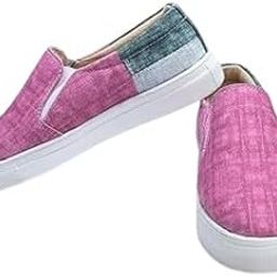 Loafers Sneakers for Women (Pink & Grey Stitch)-image-49