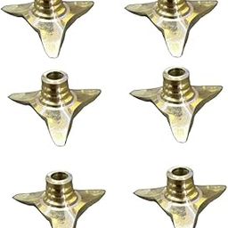 ARS Brass Wick Holder for Diya & Oil Lamps/Vilakku Thiri Stand NOMU/Pooja/Kartika/Fits in All Type of Diyas/Cup/Plate/Pramida/Stand for Cotton Batti/Multipurpose (Pack of 6)Gold-72