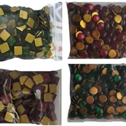 JMSR ENTERPRISES Tanjore Stones: Painting, 400 Multicolor (Red, Green) Stones, 8mm Square & Round, 2 x 3.15 inches, Living Room-image-91