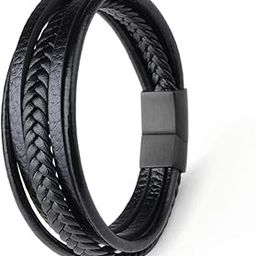Men's Black Rope Chain Link Bracelet-picture-36