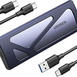 UGREEN M.2 NVMe Enclosure Adapter, 10Gbps USB C 3.2 Gen2 Thunderbolt 3 Tool-Free Portable Aluminum External Reader for M and M&B Key in Size 2230/ 2242/ 2260/ 2280 SSD-16