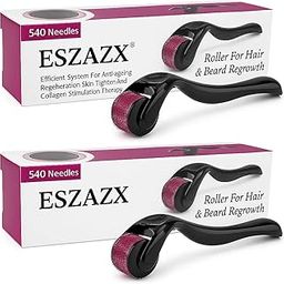 Pack of 2 Derma Rollers – 540 Titanium Micro Needles (0.5mm) for Hair & Beard Regrowth – Reduces Hair Fall, Stimulates Follicles – Safe, Effective & Easy to Use – For Men & Women-26