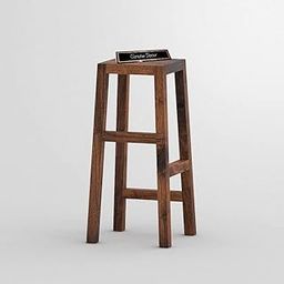 Genuine Decor Classic Solid Wood Saddle-Seat Kitchen Counter Stool with Foot Plate, 29 Inch Height, Walnut Finish, Set of 2 Bar Stools for Kitchen Island or Counter Height (Single Walnut)-image-95