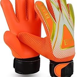EFAH Soccer Goalie Goalkeeper Gloves for Kids Boys Children Football Gloves Protection Super Grip Palms (Orange, Size 5 Suitable for 9 to 12 Years Old)-image-15