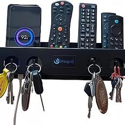 Wall Mount Remote, Mobile & Key Holder | Holds 3 Remotes, 2 Mobiles, 4 Keys | Metal Black Powder Coated | For Life Time Use And Re-Use | Hello, It's A Metal, Not Plastic-19
