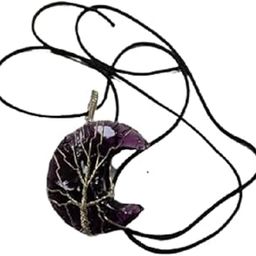 Amethyst Moon Healing Pendant Necklace Wire Wrapped Amethyst Healing Crystals Pendant-image-97
