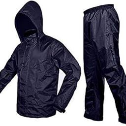 Vision VIV Men's/Women's Blue Solid Waterproof/Packable Zipper Rain Coat with Hood & Pocket-picture-38