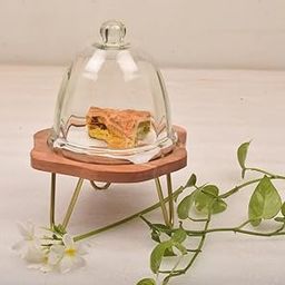 Glass Dome with Wooden Stand, 25 cm Diameter Set of 1-image-87