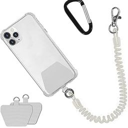 White Phone Sling with 2 Self-Adhesive Inserts & Carabiner - Durable, Universal, Anti-Drop Lanyard for iPhone, Samsung, Pixel Secure Grip for Skiing, Kayaking, Fishing-picture-32