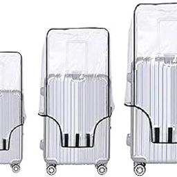 PVC Transparent Luggage Trolley Waterproof Cover|Dust Proof Suitcase & Trolley Bag Cover with Zipper_Soft Luggage Pack of 3 (22" 26" 30") inches-image-24