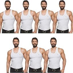Cotton Men's White Sleeveless Vest Pack of 7-image-70