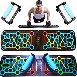 aishini Portable Workout Equipment - 15 in 1 Push Up Board with Pull Up Bar Handles - Upper Body Workout Tool Fitness - Floor Exercise Equipment for Home Gym Workout for Chest, Arm, and Muscle Workout-image-34