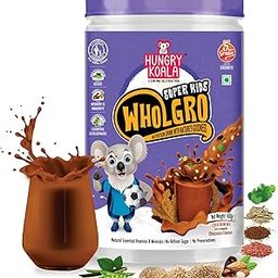 HUNGRY KOALA Wholgro Superkids - Chocolate Nutrition Drink Mix (Made With Ragi, Jowar, Peas, Almond, Dates, Ashwagandha, Brahmi & Jaggery) – 400g-image-14