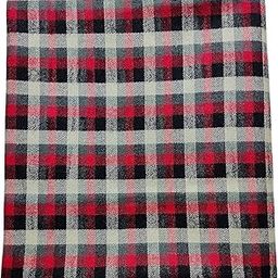 WINTER COTSWOOL DOUBLE WOOL UNSTITCHED CHECK FABRIC for Men's Shirt,Long kurta.PURE CASHMILON ACRYLIC WOOLEN HEAVY RAZING both SIDE,Width-44 inch,Length-2.25meter (Red Multicolor 2.25 meter)-picture-15