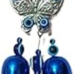 Metal Butterfly Wind Chime with Evil Eye – Hanging Décor for Home & Positive Energy | Protective Evil Eye Ornament for Home & Garden-image-84