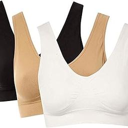 Non Padded Sports Bra for Women and Girls (Set of 3) Multicolour-image-3